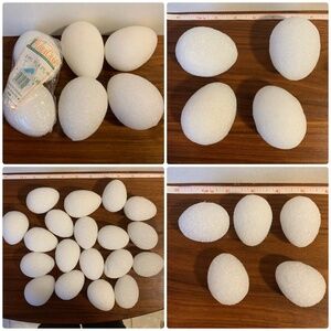 Lot of 34 Styrofoam Eggs Assorted Sizes Crafting Crafts